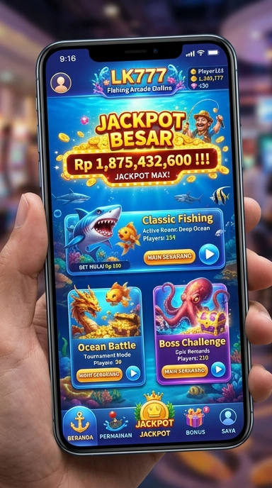 Tampilan halaman utama app lk777 dengan berbagai kategori.